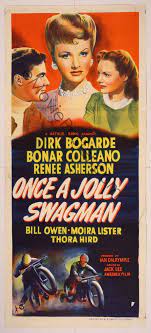 6d360 Once A Jolly Swagman Aust Daybill 51 Stone Litho Art Of Cast Early Motorcycle Racing Movie Posters British Movies Vintage Film