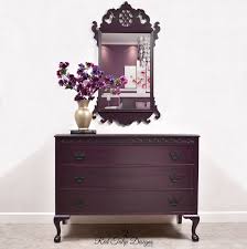 Black Cherry Dresser And Mirror Glam Bedroom Decor Painted Furniture Cherry Dresser