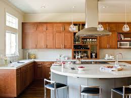 Kitchen Curved Kitchen Island With White Quartz Countertop And Sink L Shaped Wood Kitchen Cabine Cherry Cabinets Kitchen Curved Kitchen Island Curved Kitchen