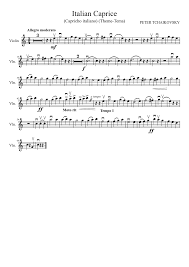 Italian Caprice Peter Tchaikovski Violin Music Flute Music Sheet Music