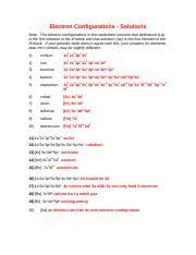But the key to practice. Elec Config Practice Key Doc Electron Configurations Solutions Note The Electron Configurations In This Worksheet Assume That Lanthanum La Is The Course Hero