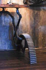 Copper Finish Walls W Gear Table Steampunk House Steampunk Table Steampunk