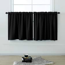 Yokii tassel fabric shower curtain, 60 inch black white boho striped chevron polyester bath curtain set with 6 inch fringes heavy weighted bathroom curtains, (60 x 72, white) 4.5 out of 5 stars. Koufall Short Curtains 30 Inches Long For Bathroom Set Of 2 Panels Cafe Tier Curtains Blackout Room Darkening Rod Pocket Black Curtains 30 Inch Length For Small Windows Kitchen 52x30 Buy Online