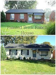 Painted white brick ranch house. Cleverly Inspired