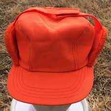 Orange Thinsulate 3m Ear Flap Hat Cap Hunter Trapper Medium Made Usa Thinsulate3m Trapperhat Ear Flap Hats Ear Flap Hats For Men