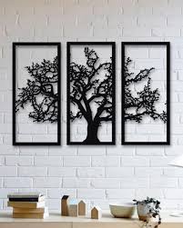 Tree Of Life 3 Pieces Metal Wall Art Modern Rustic Wall Decor Living Room Home Decor Special Design New Home Gift Black Metal Wall Art Metal Tree Wall Art Rustic Wall