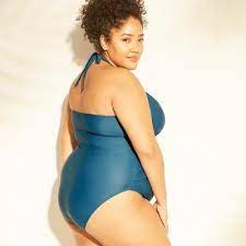 Women S Plus Size High Neck Keyhole One Piece Swimsuit Kona Sol Dark Green 18w Blue One Piece Swimsuits One Piece Swimsuit