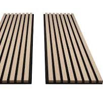 Natural Wood Color MDF Slat Wood Acoustic Wall Panels (2-panels)
