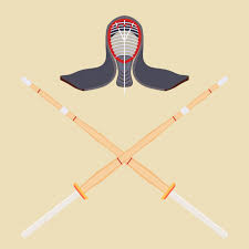 Two Crossed Bamboo Training Sword For Kendo And Protective