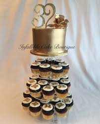 30th Birthday Cupcakes Black And Gold Gold And Black 32nd Birthday Cupcake Tower Cake Birthday Cupcakes For Women Birthday Ideas For Her Cool Birthday Cakes