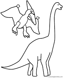 Dinosaur coloring pages for kids to print and color. Pterodactyl And Brachiosaurus Coloring Page Dinosaurs