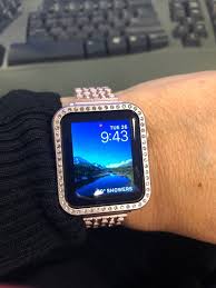 Black Apple Watch Face With White Band Pin On Apple Watch Bands Women Fashion Rose Gold