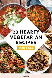 35 Hearty Vegetarian Meals To Enjoy All Year Long Autumn Recipes Vegetarian Vegetarian Recipes Hearty Fall Recipes Healthy