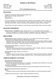 college student resume outline