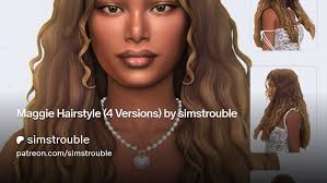 Maggie Hairstyle (4 Versions) by simstrouble