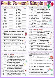 One Click Print Document Simple Present Tense Worksheets Simple Present Tense English Grammar Worksheets