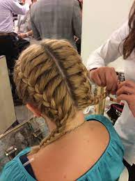 Two Simple French Braids Perfect For Summer Festivals And Outdoor Sports Power Pigtails By Sandrine French Braid Pigtails Cheer Hair