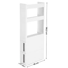 Amazon De Songmics Nischenwagen Schmal In Weiss Mit 3 Ablagefachern 2 Schubladen Nischenschrank Mit Schliessfacher Nischenwagen Schrank