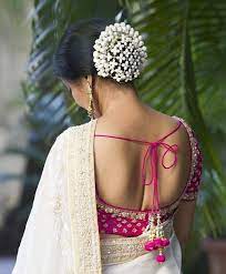Nicer With A Closed Back Saree Hairstyles Indian Bridal Hairstyles Bridal Hairdo