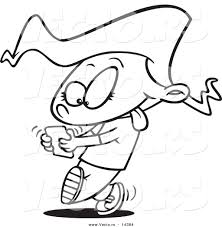 Even so, not everyone is looking. Vector Of A Cartoon Little Girl Walking And Texting On A Cell Phone Coloring Page Outline By Toonaday 14384