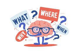 Adorable Curious Human Brain With Glasses Solving Riddles Surrounded By  Questions And Interrogation Points. Cartoon Stock Vector - Illustration of  curious, funny: 124865055