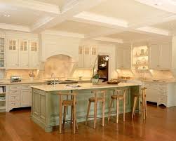 Traditional Kitchen With Charming Off White Kitchen Cabinets Also Light Green Kitchen I Green Kitchen Island White Kitchen Traditional Kitchen Island With Sink