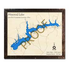 What a great way for a winter wonderland getaway, or for a great holiday party, new year's eve celebration and more. Atwood Lake Oh 3d Wood Map Laser Etched Nautical Decor