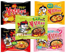 Samyang Buldak Chicken Stir Fried Ramen Korean Ramen 5 Flavor Combo 5 Pack Korean Instant Noodles Ramen Recipes Food