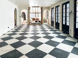 Black and white check tiles