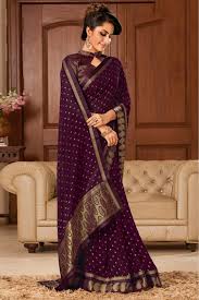 Maybe you would like to learn more about one of these? Georgette Printed Saree In Wine Colour