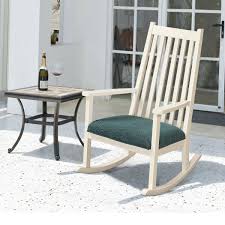 Wood Rocking Chair With Thick Cushion In 2020 Wood Rocking Chair Rocking Chair Patio Rocking Chairs