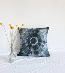 Black And White Boho Pillow Covers Grey Tie Dye Pillow Cover With Zipper Black And White Cushion Cover Standard Pillow Case 20 Inch Pillow Cover Bohemian Style Home Decor Tie Dyed Pillows Black And White Cushions White