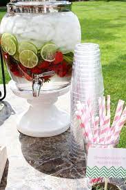 Strawberry Lime Water Baby Shower Drinks Strawberry Baby Baby Shower