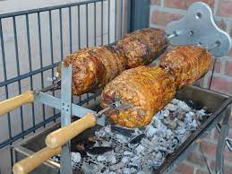 Rotisserie is a style of roasting where meat is skewered on a spit, a long solid rod used to hold food while it is being cooked over a fire in a fireplace or over a campfire. Bbq Spit 8mm Square 500mm 1000 Mm Length Stainless Steel Buy Bbq Grills Online In Germany Spiess Grill De