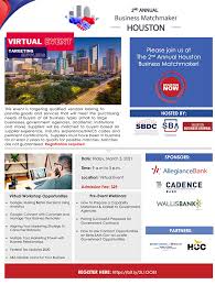 2nd Annual Houston Business Matchmaker March 5 2021 Registration Now Open East Aldine Management District These picks for the best houston cooking classes are sure to cater to your needs. 2nd annual houston business matchmaker