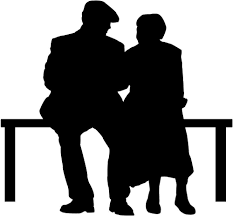 Elderly Couple Park Bench Wall Decal Silhouette People Silhouette Couple Silhouette