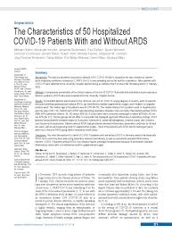 Ards stages, survival rate and diagnosis. The Characteristics Of 50 Hospitalized Covid 19 Patients With And Without Ards 17 04 2020