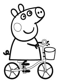Disegni Per Bambini Piccoli Da Colorare Peppa Pig In Bici