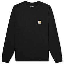 Ending today at 7:29pm pdt. Carhartt Wip Long Sleeve Pocket Tee Black End