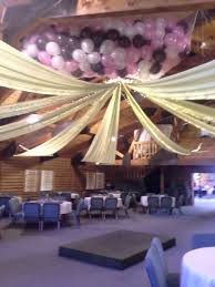 Diy Ceiling Drape And Baloon Drop You Can Pull It Off With Lots Of Help And Someone Who Isn T Afraid Of Tal Holidays And Events Balloon Drop Wedding Balloons