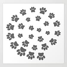 Spiral Dog Paw Print Art Print By Almdrs