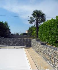 Gabion Wall Around Swimming Pool Http Www Gabion1 Com Water Features In The Garden Outdoor Landscaping Garden Structures