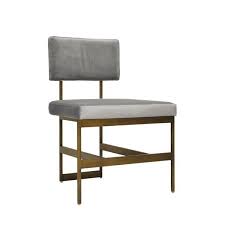 Shaw Bgry Modern Dining Chair With Grey Velvet Cushion And Bronze Base Modern Dining Chairs Dining Chairs Upholstered Side Chair