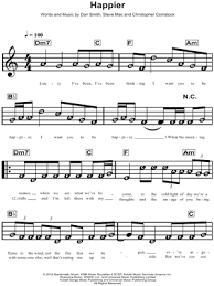 There are no huge leaps to make, and it is great fun. Marshmello Bastille Happier Sheet Music For Beginners In C Major Download Print Sku Mn0193926
