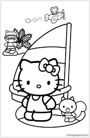Then you will love our hello kitty coloring pages. Hello Kitty Sailing Coloring Page Hello Kitty Drawing Hello Kitty Colouring Pages Hello Kitty Coloring