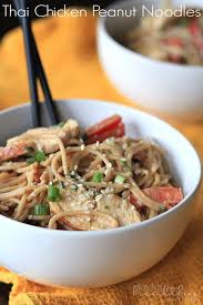 Thai Chicken Peanut Noodles Easy Thai Pasta Recipe Recipe Recipes Food Eat