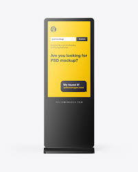 Lcd Digital Signage Mockup Front View In Indoor Advertising Mockups On Yellow Images Object Mockups