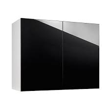 Noir/top metallique avec poignees noires. Meuble De Cuisine Gossip Noir Facades 2 Portes Bandeau Four Caisson Colonne L 60 Cm Castorama
