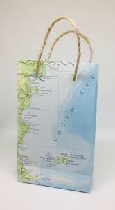 This Listing Is For A Gift Bag Made From An Old Atlas It Measures Approximately 10cm By 7 5cm It Is Suitable For Bon Voyag Map Paper Paper Gift Bags Gift Bag