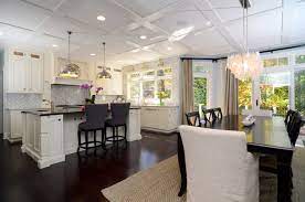 To stunning examples of white cabinets; Open Plan Soft White Cabinets Contrasting Dark Floors Modern Kuche Washington D C Von Image Flooring Kitchen Bath Houzz